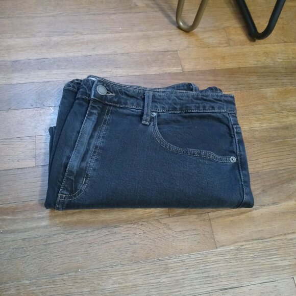 UNIVERSAL THREAD plus high-rise back slit denim midi skirt in black wash (sz17) - Picture 5 of 11